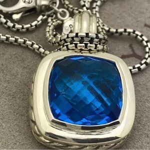 David yurman blue topaz Albion pendant, authentic